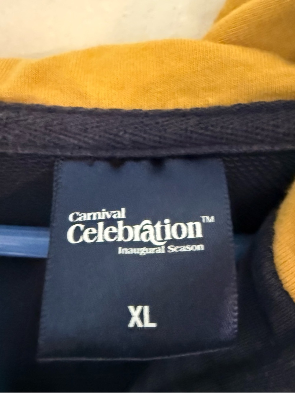 Carnival Celebration Inaugural Cruise Navy Zip-Up Hoodie Jacket Gold Logo SZ XL - Picture 6 of 6